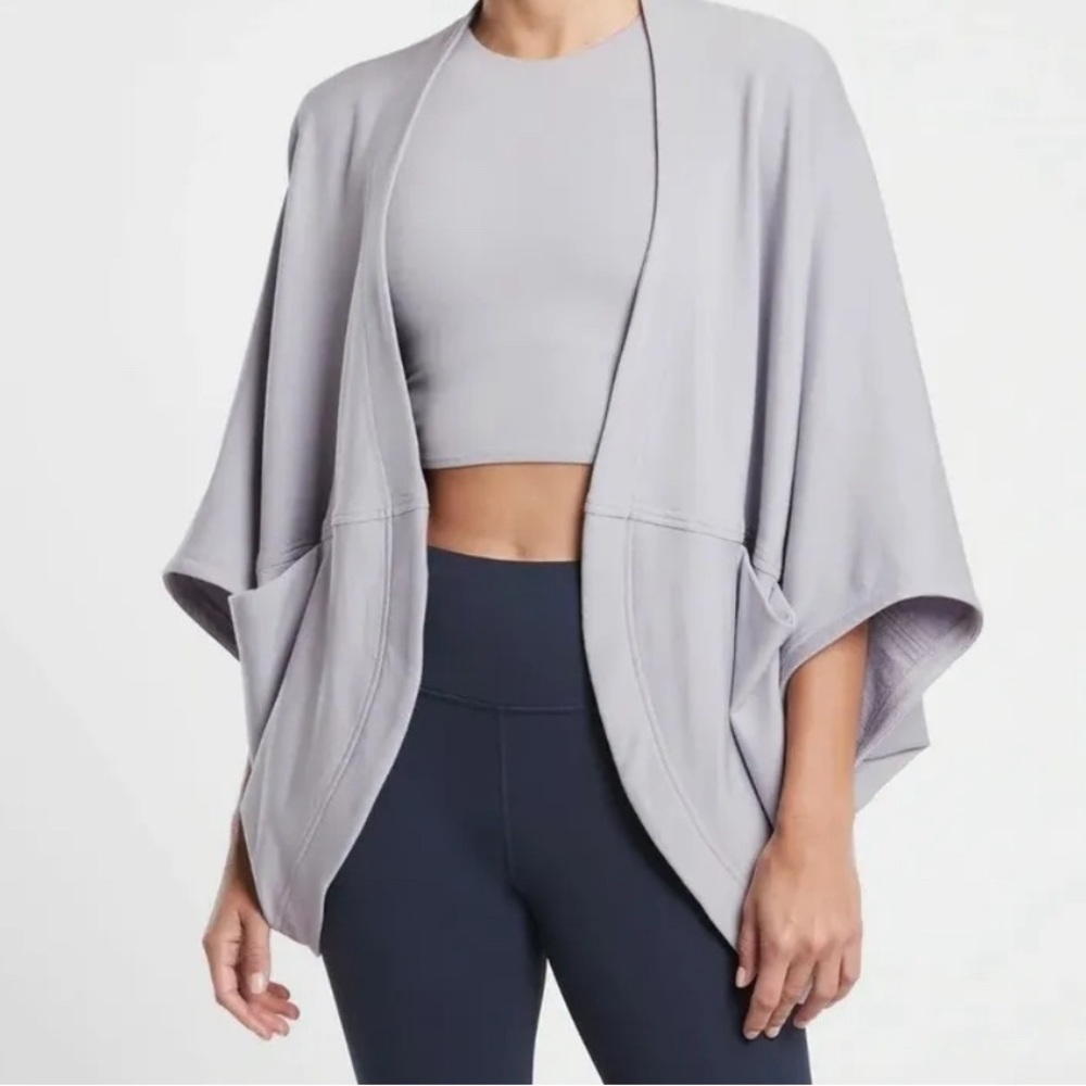 Athleta Cocoon Wrap Women’s‎ S Lilac Purple Kimono Cape Type Cardigan Top✅